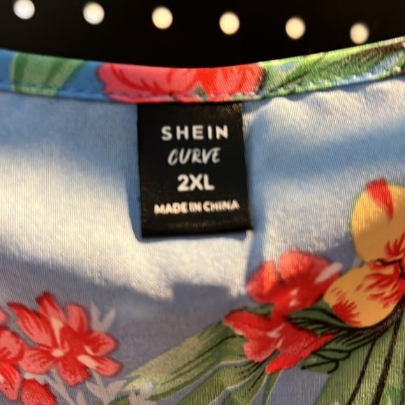 Shein Curve 2XL Blue Floral Maxi Dress - Tropical Vibes - Picture 8 of 8